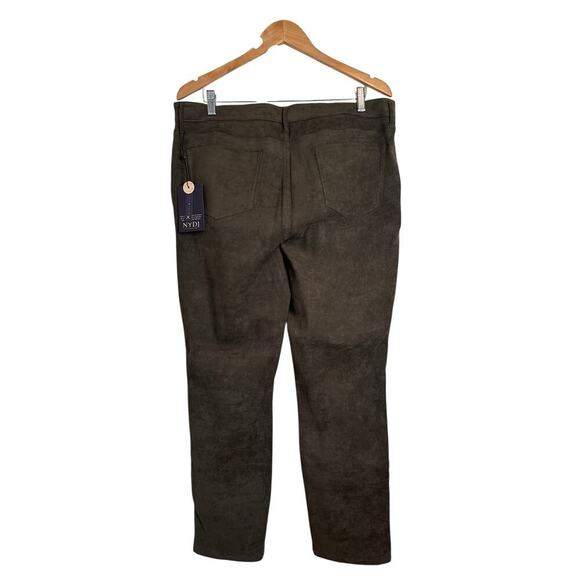 NYDJ Women Alina Skinny Faux Suede Ankle Stretch Jeans Size 14 Martini Olive NWT - Picture 8 of 13